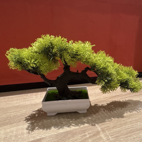 Artificial green bonsai - artificial, potted