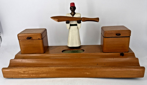 Wooden folk art desk tidy - wooden,