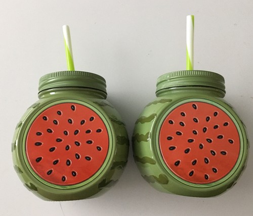 Glass watermelon mason jars - glass,