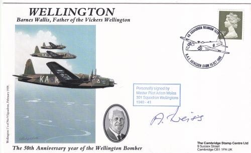 Wellington bomber cover signed - wellington,