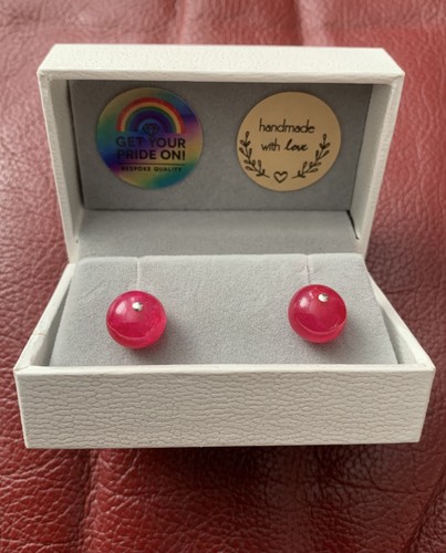 Natural ruby 925 silver stud - natural, &