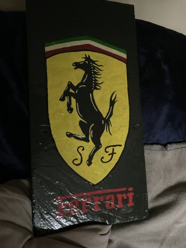 Ferrari badge new 500x250 - badge, on