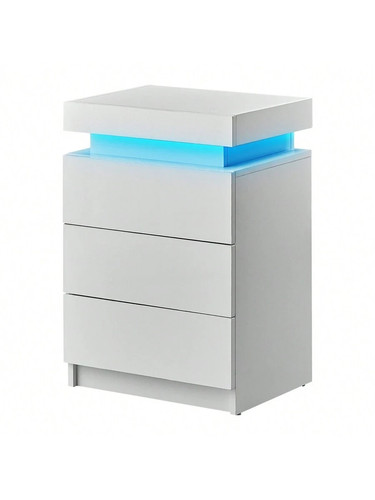 High gloss drawer bedside - high,