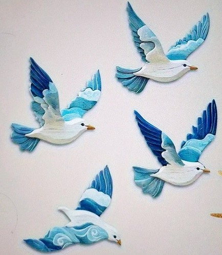 Flying seagulls - seagulls, 2d