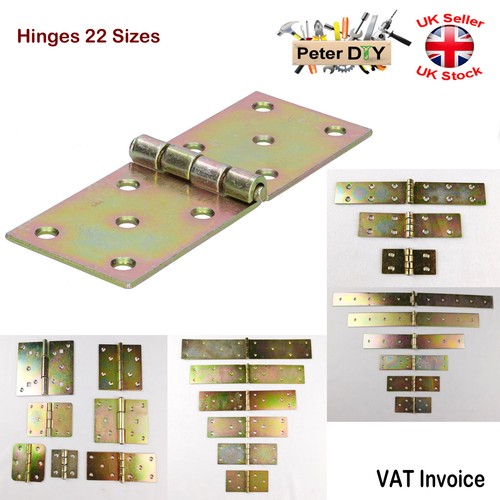 Yellow galvanised butt hinges - yellow,