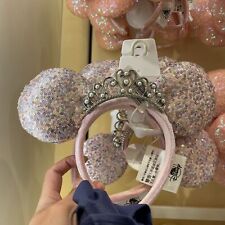Disney Parks Purple Ears Rare Princess Crown 2022 Minnie Mouse Headband UK