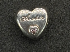 PANDORA Heart SISTER Charm Bead Some Scuffs 925 Sterling Silver