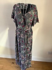 Joe Brown black spotty floral print wrap dress size 20