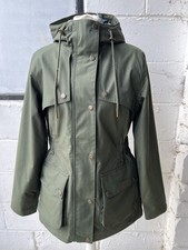Barbour Maple Waterproof Jacket Woman’s Size 14 Olive Green Tartan Interior #2