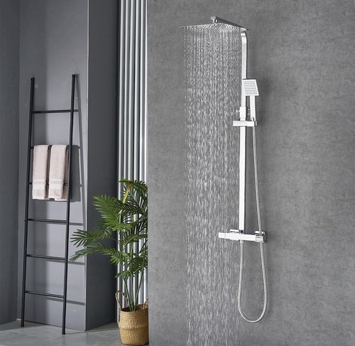 Square chrome thermostatic - chrome,