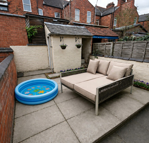 Outdoor daybed beige solid - daybed,