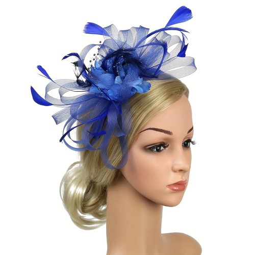 Flower feather hair hat - flower,