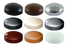 Decorative Plastic Two Piece Domed Screw Cap Covers 6-8 Gauge Screws Gloss 15mm