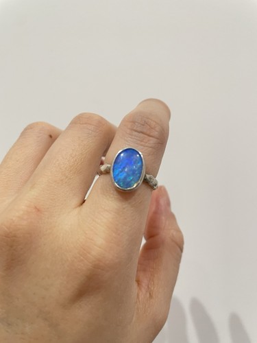 Silver opal ring - ring, real