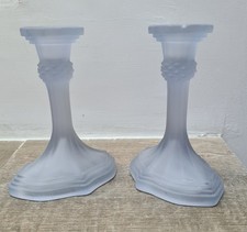 Pair vintage blue grey glass