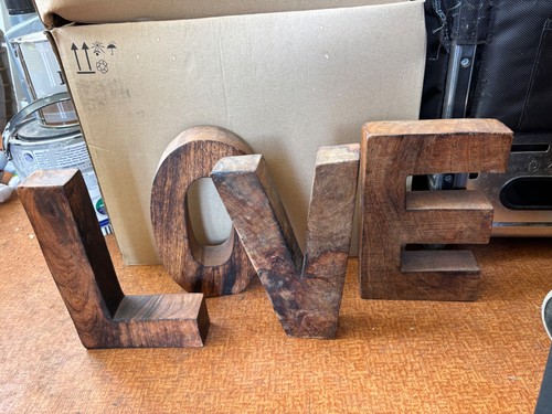 Solid wood letters spelling - solid,