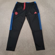 Manchester United Mens Tracksuit Bottoms Large Black Adidas Pants 21/22 Training