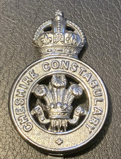 Obsolete Cheshire Constabulary Cap Badge KC PRE 1952