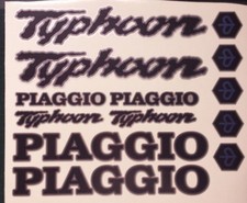 Piaggio Typhoon Decals/Stickers 50 70 80 125 172 183 Black Grey Silver 11 piece