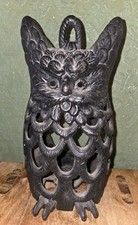 Heavy cast iron - owl, lantern