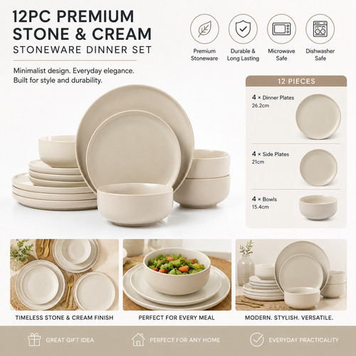 Piece stoneware dinner set - stoneware,