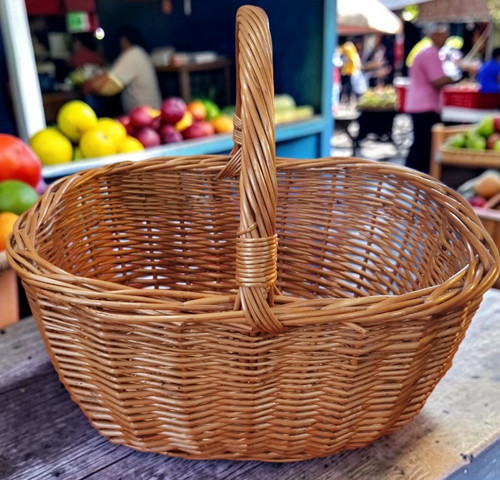 Vintage wicker basket with - wicker,