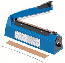 Blue Handheld Sealing Machine Impulse Heat Sealer Plastic Bag Seal Film Metal