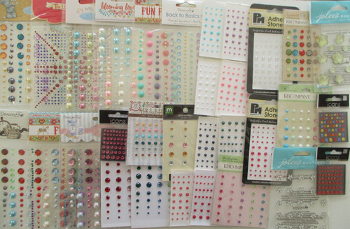 Adhesive gems pearls - &,