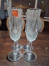 4x CHAMPAGNE FLUTES RCR CRISTALLERIA ITALIANA CRYSTAL MADE IN ITALY 20cm High