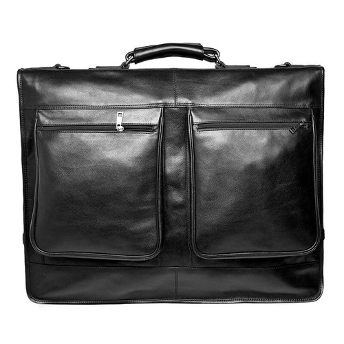 Leather suit carrier - , black