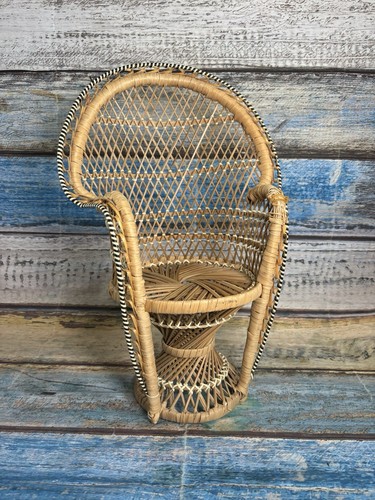 Vintage peacock rattan doll - vintage,