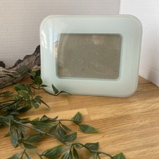 White Glass Domed Curved Photo Frame Takes 5x3.5” Photo Free Standing