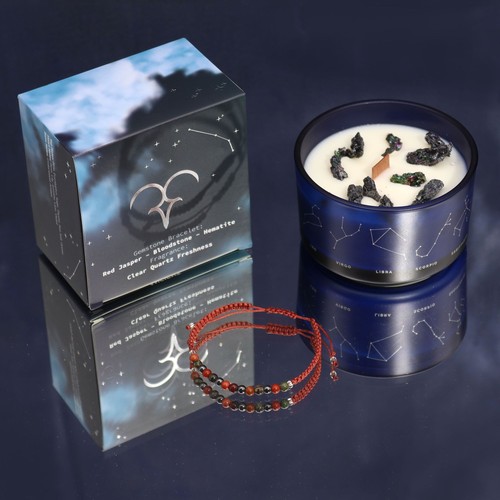 Zodiac crystal candle with - crystal,