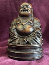 Laughing buddha wood effect - laughing,
