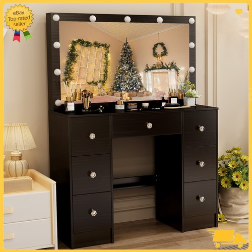 Black makeup desk dressing - makeup,