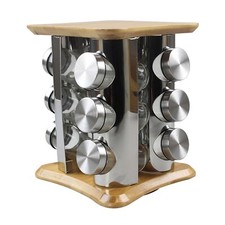 12 Glass Spice Jars & Rack Set