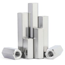 THREADED SLEEVE HEX ROD BAR STUD HEXAGON CONNECTOR NUT LONG NUTS M3 TO M24