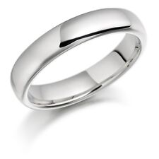 925 Sterling Silver Womens Mens 5mm D Shape Wedding Band Ring  