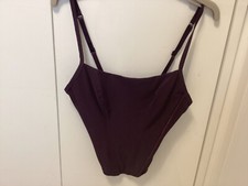 Marks & Spencer Stretchy Boned Basque Bodice Corset Size 12 - Aubergine - NNT