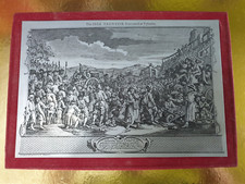 Beautiful Vintage & Rare Mounted Pewter Etching "The Idle Prentice" by Hogarth