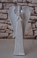 24cm Tall Silver Praying Angel Resin Figurine Ornament
