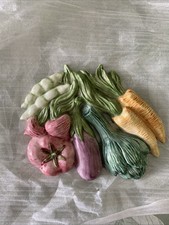 Vintage Ceramic Wall Plaque Of Vegetables
