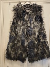 Ladies Black Fur Gilet Size 18 Brand New Without Tags