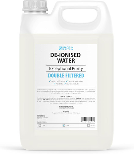 Ionised water - de-ionised,