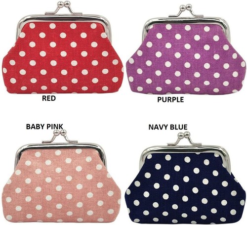 Polka dot coin purse fabric - coin,