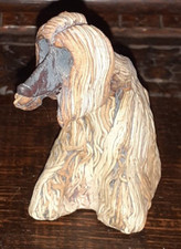 Afghan Hound Dog Studio Pottery Stoneware Spaghetti Dog Sculpture Ornament RARE