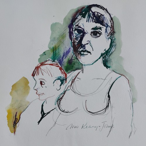 Gouache painting portrait face - painting,