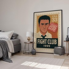 Fight Club Movie Retro Stamp