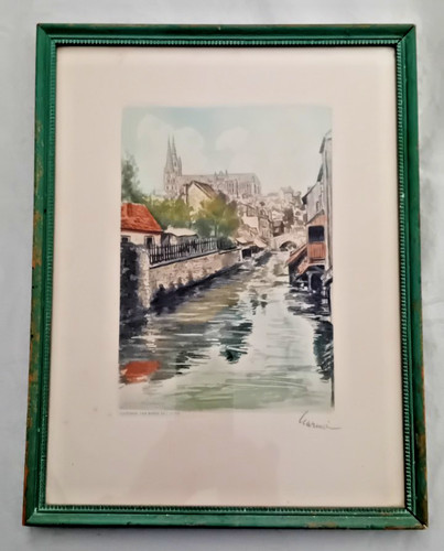 Signed framed french - framed,