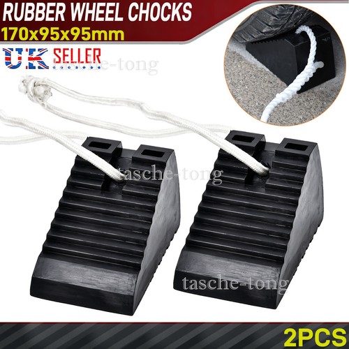 Rubber wheel chocks 2pcs heavy - chocks,